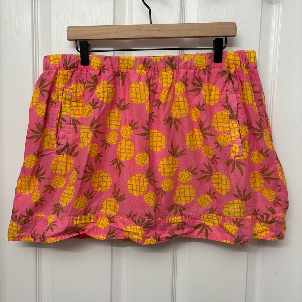 Pink Pineapple Print Skirt | Pockets | J.Crew XL